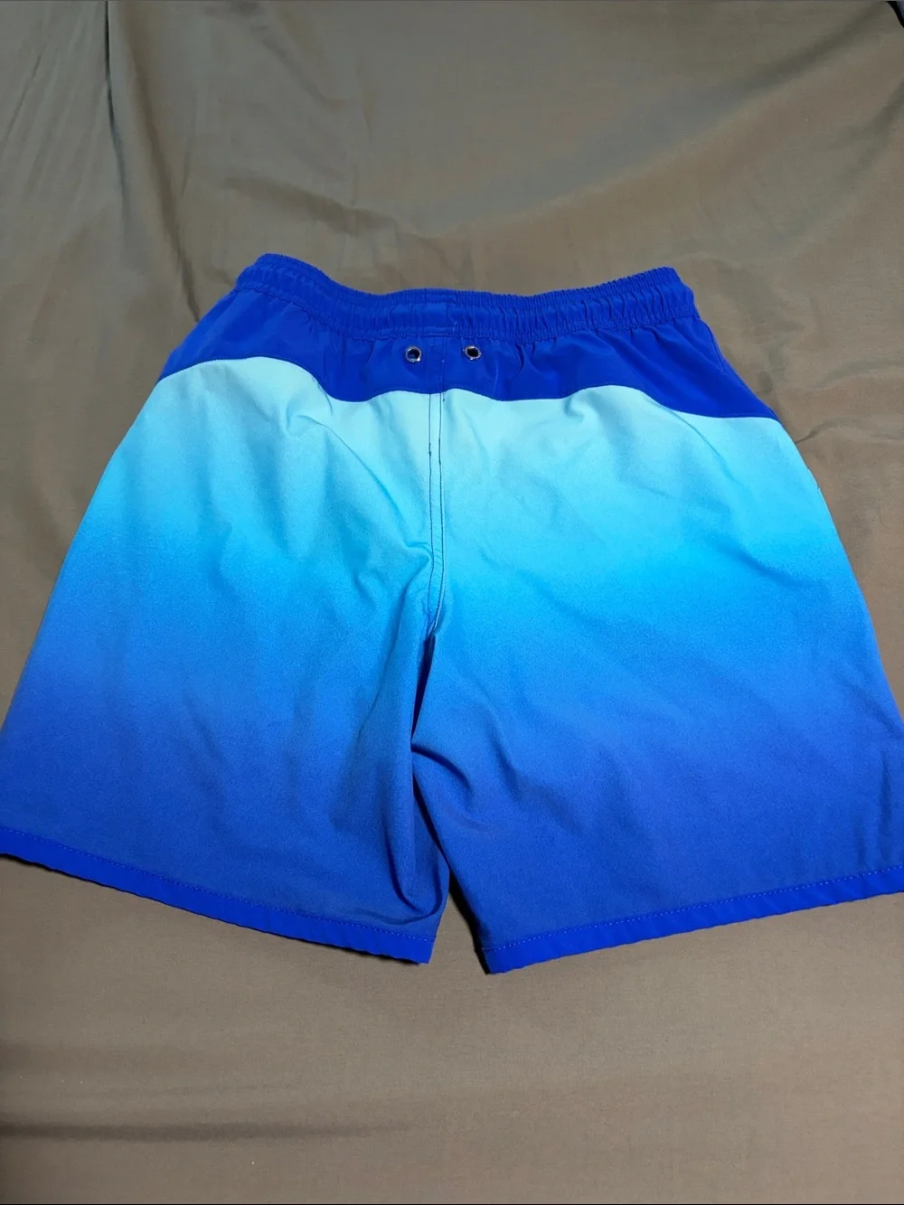 Lands' End Boys Blue Gradient Swim Trunks